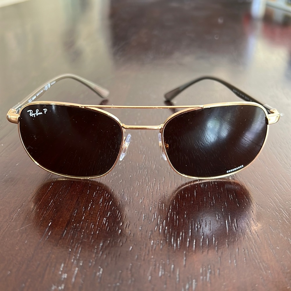 Ray-Ban RB3670 Chromance Polarized Brown Classic + Gold Frame